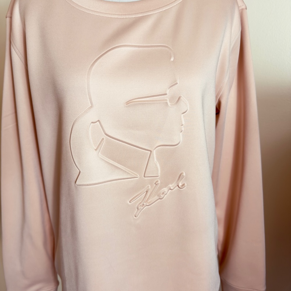 Karl Lagerfeld Paris Sweatshirt Blush Long Sleeve Medium - Picture 2 of 5
